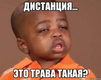 Дистанция... Это трава такая?