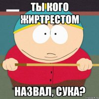 Ты кого жиртрестом назвал, сука?