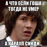 А что если Гоша тогда не умер А караул Синди...