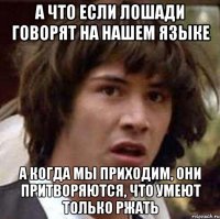 А что если лошади говорят на нашем языке А когда мы приходим, они притворяются, что умеют только ржать