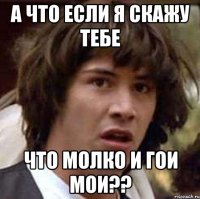 а что если я скажу тебе что молко и гои мои??