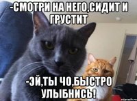 -СМОТРИ НА НЕГО,СИДИТ И ГРУСТИТ -ЭЙ,ТЫ ЧО,БЫСТРО УЛЫБНИСЬ!