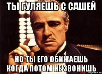 ты гуляешь с Сашей но ты его обижаешь когда потом не звонишь