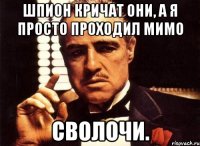 Шпион кричат они, а я просто проходил мимо Сволочи.