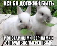 все би должны быть моногамными, верными и сексуально умеренными