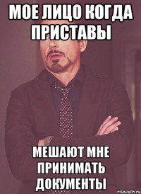 мое лицо когда приставы мешают мне принимать документы