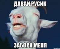 Давай Русик Забори меня