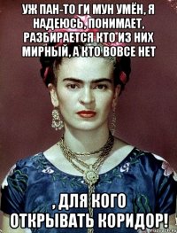 Уж Пан-то Ги Мун умён, я надеюсь, понимает, разбирается кто из них мирный, а кто вовсе нет , для кого открывать коридор!