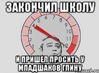 закончил школу и пришел просить у младшаков глину