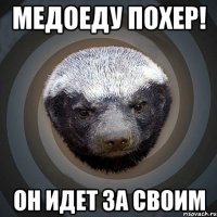 Медоеду похер! Он идет за своим