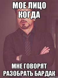 Мое лицо когда Мне говорят разобрать бардак