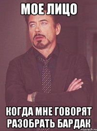 Мое лицо Когда мне говорят разобрать бардак