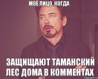 моё лицо, когда защищают таманский лес дома в комментах