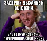 задержи дыхание и выдохни за это время зоя уже перепрошила свой iphone