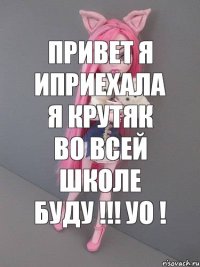 Привет я иприехала я крутяк во всей школе буду !!! уО !