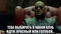  Тебе выбирать в какой клуб идти. Красный или голубой...