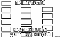 Пачиму пустой начальнике я мем деламанэ,а он пустой