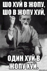 Шо хуй в жопу, шо в жопу хуй, один хуй в жопу хуй.