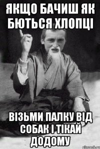 якщо бачиш як бються хлопці візьми палку від собак і тікай додому