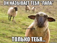 ОН называет тебя "лапа" только тебя...