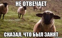 Не отвечает Сказал, что был занят