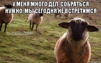 У меня много дел, собраться нужно, мы сегодня не встретимся 