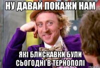 Ну давай покажи нам Які блискавки були сьогодні в Тернополі
