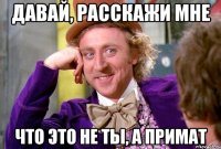 давай, расскажи мне что это не ты, а примат