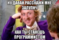 Ну давай расскажи мне залупич как ты станешь программистом