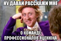 ну давай расскажи мне о команде профессионалов Яценюка