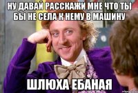 Ну давай расскажи мне что ты бы не села к нему в машину шлюха ебаная