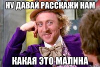 Ну давай расскажи нам Какая это малина