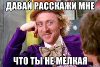 ДАВАЙ РАССКАЖИ МНЕ ЧТО ТЫ НЕ МЕЛКАЯ