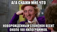 Ага скажи мне что Новорождённый слонёнок весит около 100 килограммов.