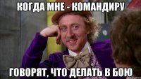 Когда мне - командиру говорят, что делать в бою