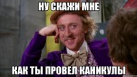 Ну скажи мне как ты провел каникулы