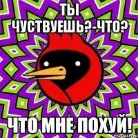 Ты чуствуешь?-Что? Что мне похуй!