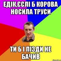 Едік,єслі б корова носила труси ти б і пізди не бачив