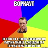 воркаут це коли ти з двома кавунами під руками тікаєш з соседського городу через їхній же тин