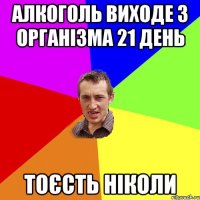 алкоголь виходе з організма 21 день тоєсть ніколи