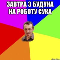 завтра з будуна на роботу сука 