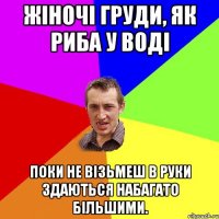 Жіночі груди, як риба у воді поки не візьмеш в руки здаються набагато більшими.