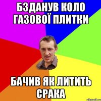 бзданув коло газової плитки бачив як литить срака