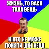 Жизнь, то Вася така вещь Ніхто не може поняти цієї вещі