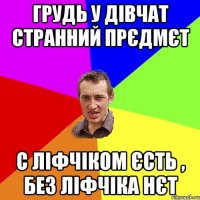 грудь у дівчат странний прєдмєт с ліфчіком єсть , без ліфчіка нєт