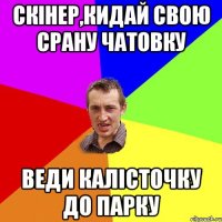 Скінер,кидай свою срану чатовку веди Калісточку до парку