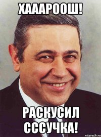 Хааароош! Раскусил сссучка!