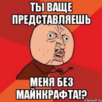 Ты ваще представляешь Меня без Майнкрафта!?