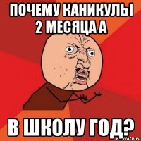 Почему каникулы 2 месяца а в школу год?