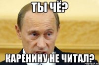 ТЫ ЧЁ? КАРЕНИНУ НЕ ЧИТАЛ?